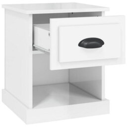 Berkfield Bedside Cabinets 2 Pcs High Gloss White 39X39X47.5 Cm Engineered Wood - thumbnail 7