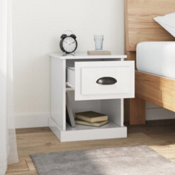 Berkfield Bedside Cabinets 2 Pcs High Gloss White 39X39X47.5 Cm Engineered Wood - thumbnail 4