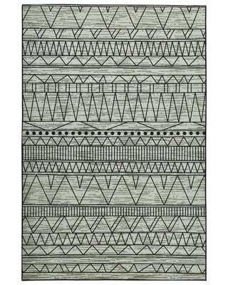 Beliani Geometric Black Grey Polyester Rug 160 X 230 Cm Low Pile - image 1