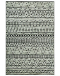 Beliani Geometric Black Grey Polyester Rug 160 X 230 Cm Low Pile - thumbnail 1