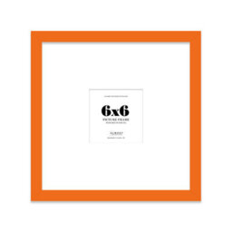 "6X6"" Orange Picture Frame - 6X6"" Square Frame With 3X3"" Mount For 6X6""/3X3"" Pictures Moderrn Style Thin Edge, 1 Pack" - thumbnail 1