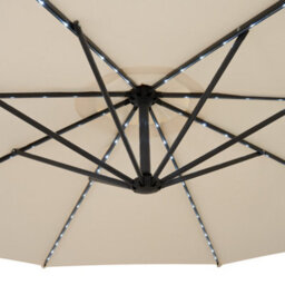 MonsterShop Led Cantilever Parasol 3M With Half Fan Base  Cream - thumbnail 7