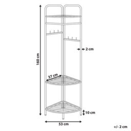 Wyld And Coco Industrial Black Clothes Rack 160Cm Freestanding Steel Shelves And Hooks, Matte Powder-Coated Finish - thumbnail 3
