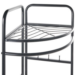 Wyld And Coco Industrial Black Clothes Rack 160Cm Freestanding Steel Shelves And Hooks, Matte Powder-Coated Finish - thumbnail 4