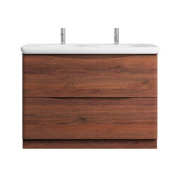 Plum&clay Eden Redwood Floorstanding Vanity Unit With Round Resin Basin (W)1240mm - thumbnail 2