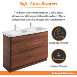 Plum&clay Eden Redwood Floorstanding Vanity Unit With Round Resin Basin (W)1240mm - thumbnail 6