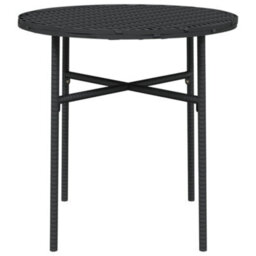 Berkfield Tea Table Black 45 Cm Poly Rattan - thumbnail 3