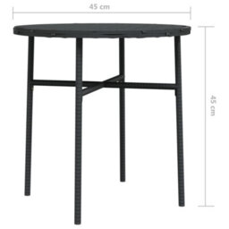Berkfield Tea Table Black 45 Cm Poly Rattan - thumbnail 6