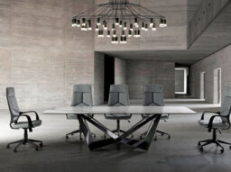 Angel Cerda Modern Office Swivel Chair In Light Grey Fabric And Black Pvc - thumbnail 3