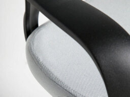 Angel Cerda Modern Office Swivel Chair In Light Grey Fabric And Black Pvc - thumbnail 4