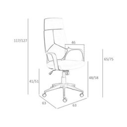 Angel Cerda Modern Office Swivel Chair In Light Grey Fabric And Black Pvc - thumbnail 7