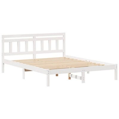 Berkfield Modern With Headboard White Solid Pine Wood - image 1