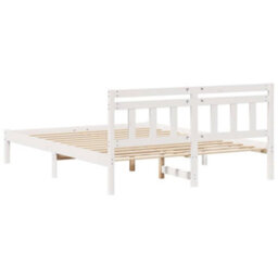 Berkfield Modern With Headboard White Solid Pine Wood - thumbnail 7