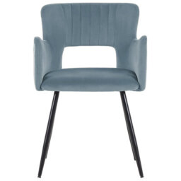 Beliani Set Of 2 Dining Chairs Sanilac Velvet Light Blue - thumbnail 4