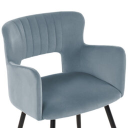 Beliani Set Of 2 Dining Chairs Sanilac Velvet Light Blue - thumbnail 7