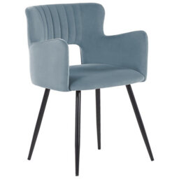 Beliani Set Of 2 Dining Chairs Sanilac Velvet Light Blue - thumbnail 5