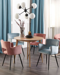 Beliani Set Of 2 Dining Chairs Sanilac Velvet Light Blue - thumbnail 2