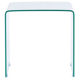 Beliani Nest Set Of 2 Transparent Tempered Glass Side Tables Rectangular 42 X 42 X 42 Cm For Modern Living Rooms - thumbnail 5