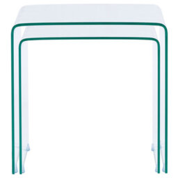 Beliani Nest Set Of 2 Transparent Tempered Glass Side Tables Rectangular 42 X 42 X 42 Cm For Modern Living Rooms - thumbnail 1