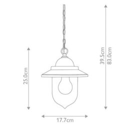 Luminosa Lighting Elstead Sandown Chain Lantern Outdoor Pendant Ceiling Light Black Ip44 - thumbnail 2