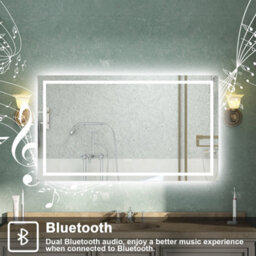 AVER-GROWTH Bluetooth Bathroom Mirror With Shaver Socket 3 Colour Led Lights  Demister Pad Touch/wall Switch Vertical/horizontal 1500X800mm - thumbnail 3