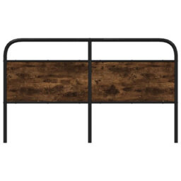 Berkfield Headboard Smoked Oak 160 Cm Steel And Engineered Wood - thumbnail 3