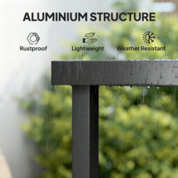 Outsunny 78 Cm Garden Dining Table For 4, Square Outdoor Side Table, Natural - thumbnail 6