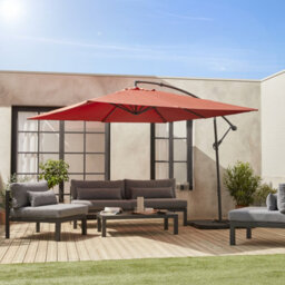 Sweeek - Offset Square Parasol 3X3M - Hardelot 3X3M - Terracotta - Anti-Return Crank Handle   Water-Repellent Fabric   Easy To Use - thumbnail 6
