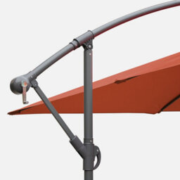 Sweeek - Offset Square Parasol 3X3M - Hardelot 3X3M - Terracotta - Anti-Return Crank Handle   Water-Repellent Fabric   Easy To Use - thumbnail 3