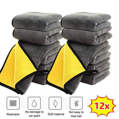 Car Cleaning Towels 12Pcs Drying Wash Cloth Microfibre Super Absorbent Towel Set - image 1