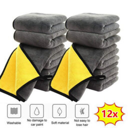 Car Cleaning Towels 12Pcs Drying Wash Cloth Microfibre Super Absorbent Towel Set - thumbnail 1