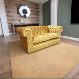Chesterfield Original 2 Seater Sofa Settee Shimmer Gold Velvet Fabric In Classic Style - thumbnail 2