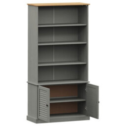 Berkfield Bookcase Vigo Grey 85X35X170 Cm Solid Wood Pine - thumbnail 5