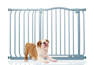 Bettacare Curved Top Dog Gate, 107Cm - 116Cm, Matt Grey, Pressure Fit Pet Gate For Dog And Puppy, Pet And Dog Barrier - image 1