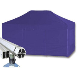 Crocodile Trading 3M X 4.5M Extreme 40 Commercial Instant Shelter Pop Up Gazebos Frame, Canopy & Sides - Navy Blue