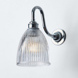 Old School Electric Elongated Prismatic Wall Light : Swan Arm - Polished Chrome - thumbnail 1