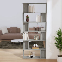 Berkfield Book Cabinet/room Divider Grey Sonoma 80X24X192 Cm Engineered Wood - thumbnail 3