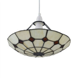 First Choice Lighting Set Of 2 Torbay - Tiffany Cream Uplight Easy Fit Pendant Shades - thumbnail 2