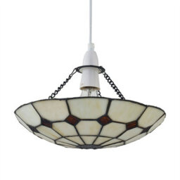 First Choice Lighting Set Of 2 Torbay - Tiffany Cream Uplight Easy Fit Pendant Shades - thumbnail 3