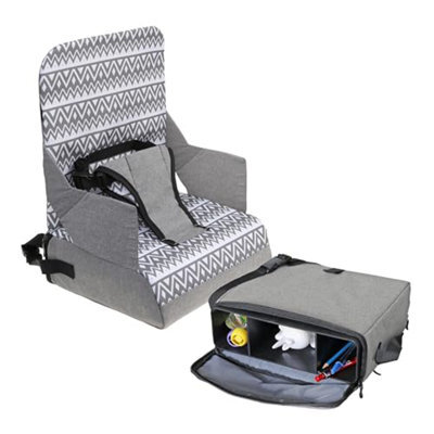 Dreambaby Grab N Go Kids Booster Seat - Portable Travel Toddler High Chair For Dining (6 M-3 Y) With Storage & Shoulder Strap