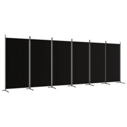 Vidaxl 6-Panel Room Divider Black 520X180 Cm Fabric Room Dividers - thumbnail 2