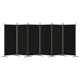 Vidaxl 6-Panel Room Divider Black 520X180 Cm Fabric Room Dividers - thumbnail 4