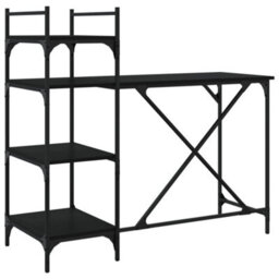 Berkfield Computer Desk With Shelves Black 120X47X109 Cm - thumbnail 2