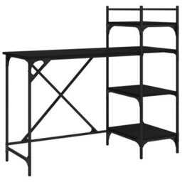 Berkfield Computer Desk With Shelves Black 120X47X109 Cm - thumbnail 6