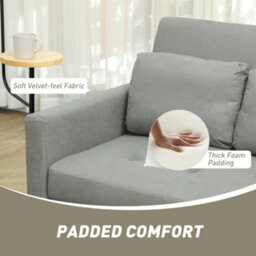 Wyld Haus Sedisa 2-Seater Convertible Sofa Bed Light Grey - Side Pockets And Cushions - thumbnail 6