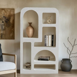 Buttercup Farm Geo Geo Tall Geometric Bookcase - L35 X W100 X H180 Cm - Brown - thumbnail 4