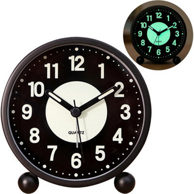 Silent Bedside Alarm Clock Non Ticking Glow-In-The-Dark Bedroom Clock New - image 1