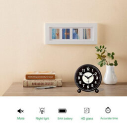 Silent Bedside Alarm Clock Non Ticking Glow-In-The-Dark Bedroom Clock New - thumbnail 5