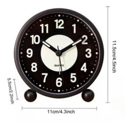 Silent Bedside Alarm Clock Non Ticking Glow-In-The-Dark Bedroom Clock New - thumbnail 2