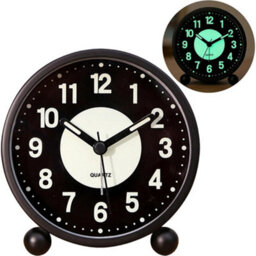 Silent Bedside Alarm Clock Non Ticking Glow-In-The-Dark Bedroom Clock New - thumbnail 1
